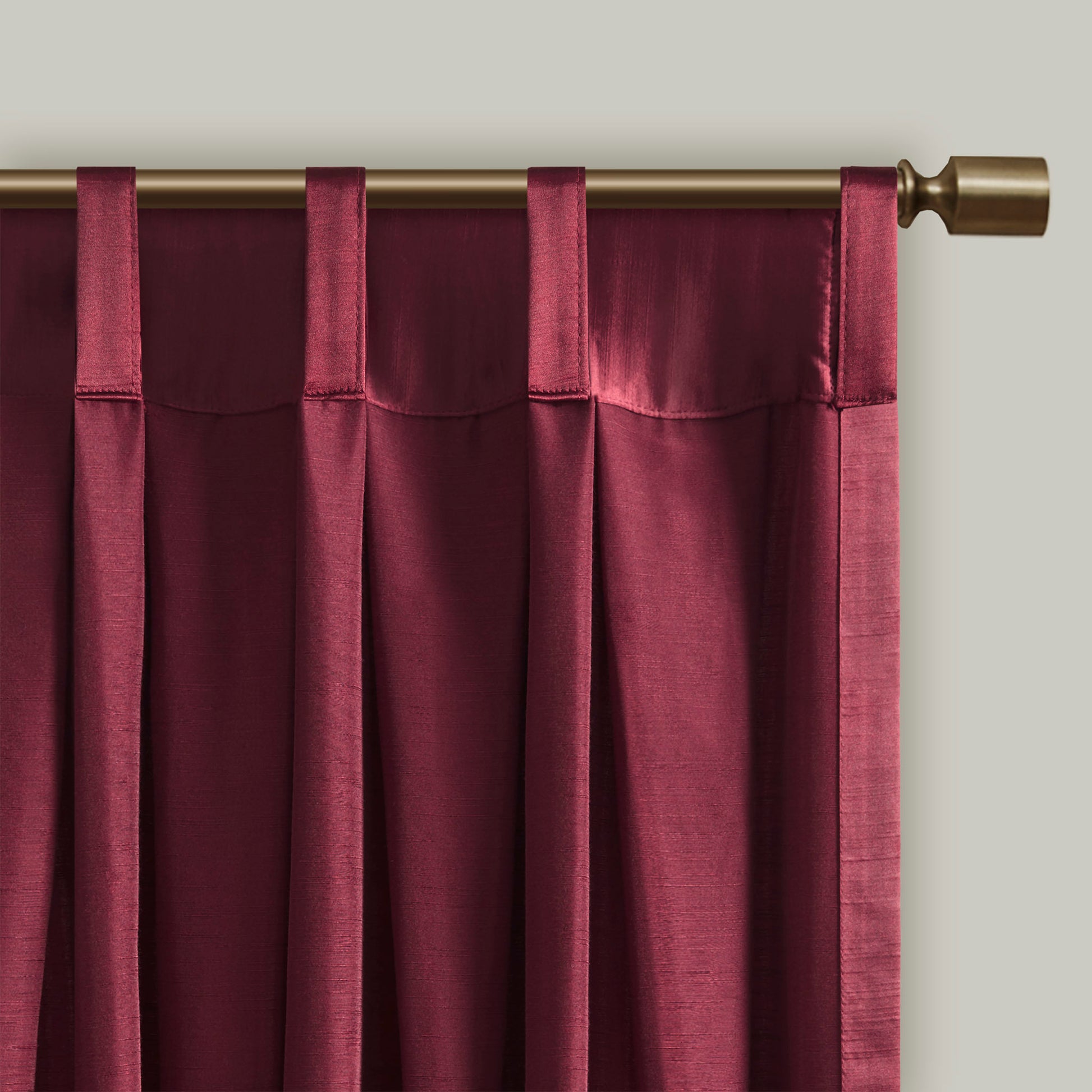 Pleat Curtain Panel With Tieback Only 1 Pc Panel Burgundy Polyester