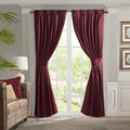 Pleat Curtain Panel With Tieback Only 1 Pc Panel Burgundy Polyester