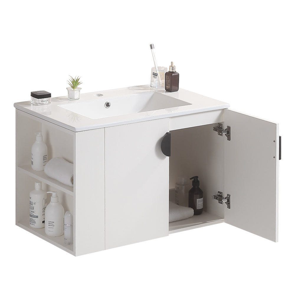 30" Bathroom Vanity with Sink,with two Doors Cabinet white-solid wood