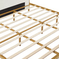 King Size Bed Frame,Upholstered Platform Bed & High Headboard With Wood Slat Support,No Box Spring Needed,Easy Assembly, Velvet White Box Spring Not Required King White Metal Bedroom Bed Frame Velvet Metal