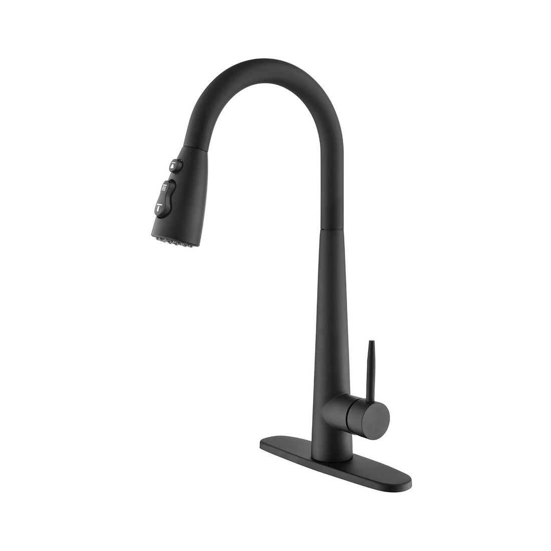 Kitchen Faucet With Pull Down Sprayer Matte Black Stainless Steel