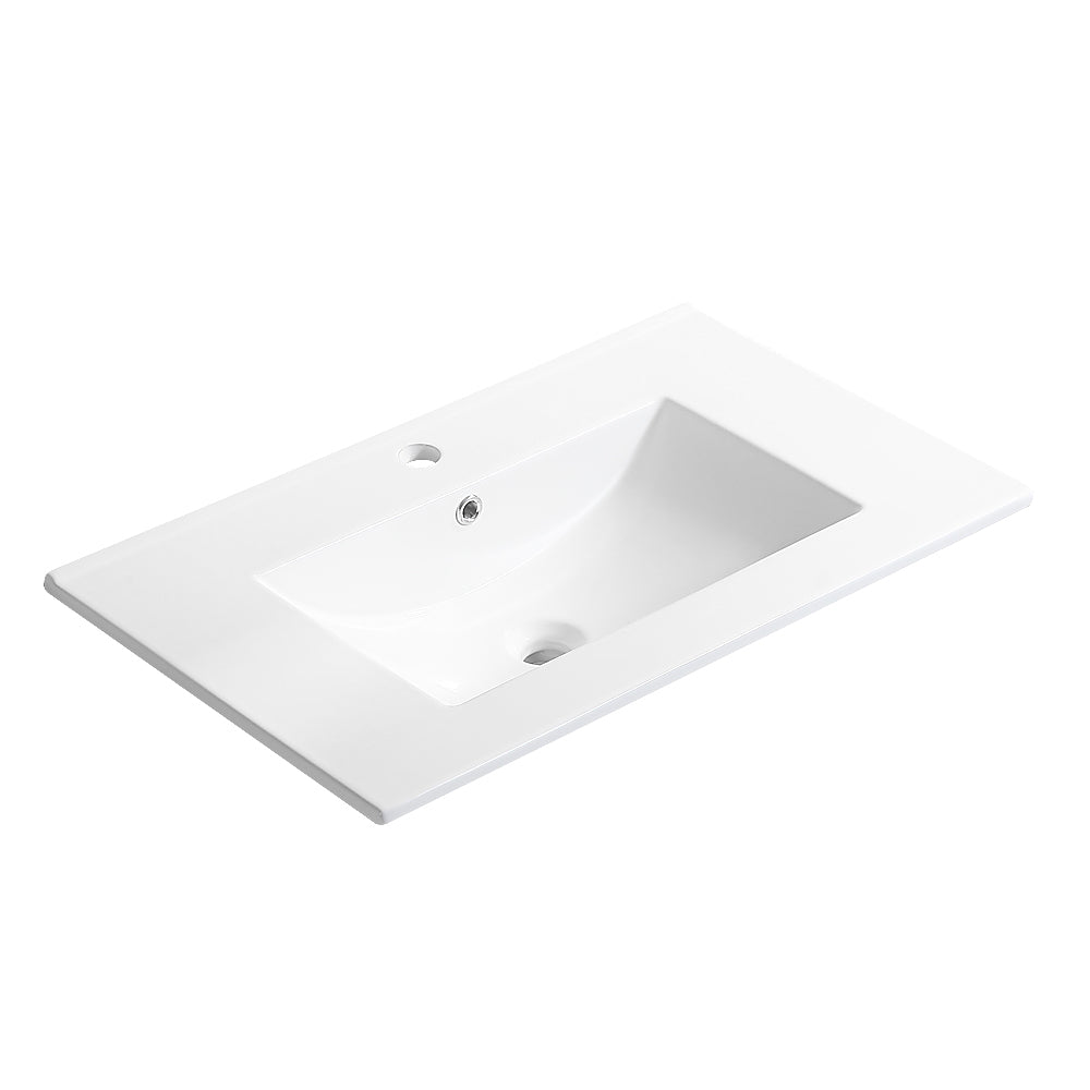 24" Bathroom Vanity with Sink, Radar Sensing Light white-solid wood