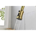 Single Handle High Arc Pull Out Kitchen Faucet,Single Level Stainless Steel Kitchen Sink Faucets With Pull Down Sprayer Brushed Gold Stainless Steel