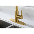 Pull Down Single Handle Spring Kitchen Faucet Brushed Gold Stainless Steel