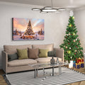 Framed Canvas Wall Art Decor Painting For Chrismas, Lighted Pine Tree At Night Chrismas Gift Painting For Chrismas Gift, Decoration For Chrismas Eve Living Room, Bedroom Decor 1812In Thickness 1.5In Rectangle Framed Multicolor Christmas Oversized 41In