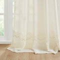 Embroidery Curtain Panel Only 1 Pc Panel Ivory Polyester