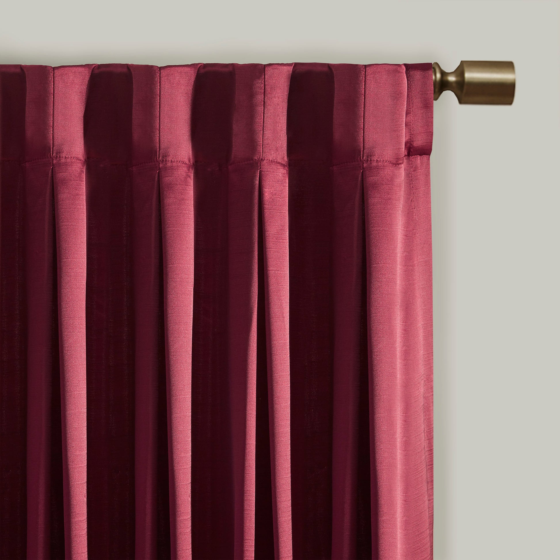 Pleat Curtain Panel With Tieback Only 1 Pc Panel Burgundy Polyester