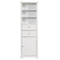 Tall Bathroom Storage Cabinet,Cabinet With One Door And Two Drawers, Freestanding Storage Adjustable Shelf, Mdf Board,White White Mdf