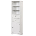 Tall Bathroom Storage Cabinet,Cabinet With One Door And Two Drawers, Freestanding Storage Adjustable Shelf, Mdf Board,White White Mdf