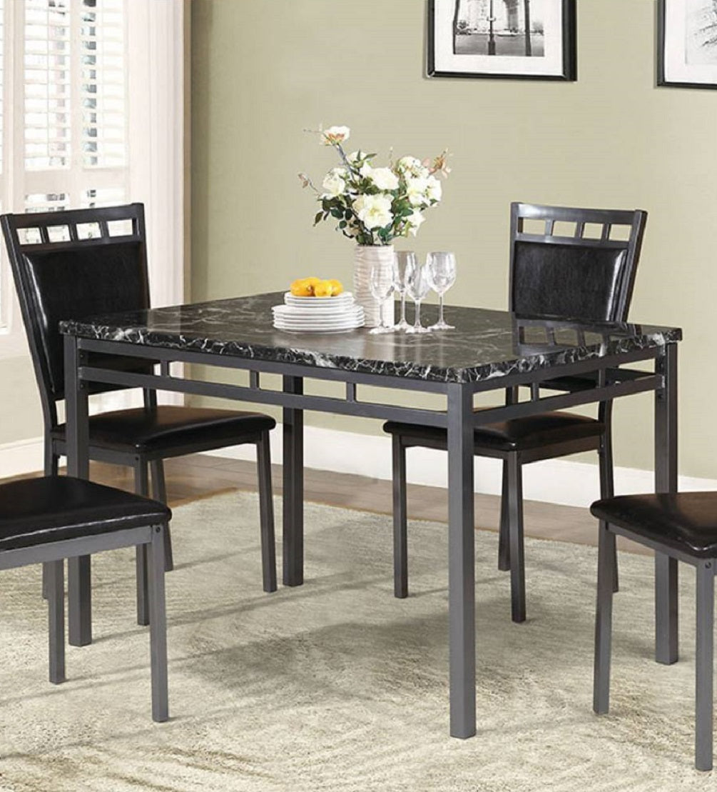 Dining Room Furniture 5pc Dining Set Table And 4x espresso-seats 4-metal-dining room-48