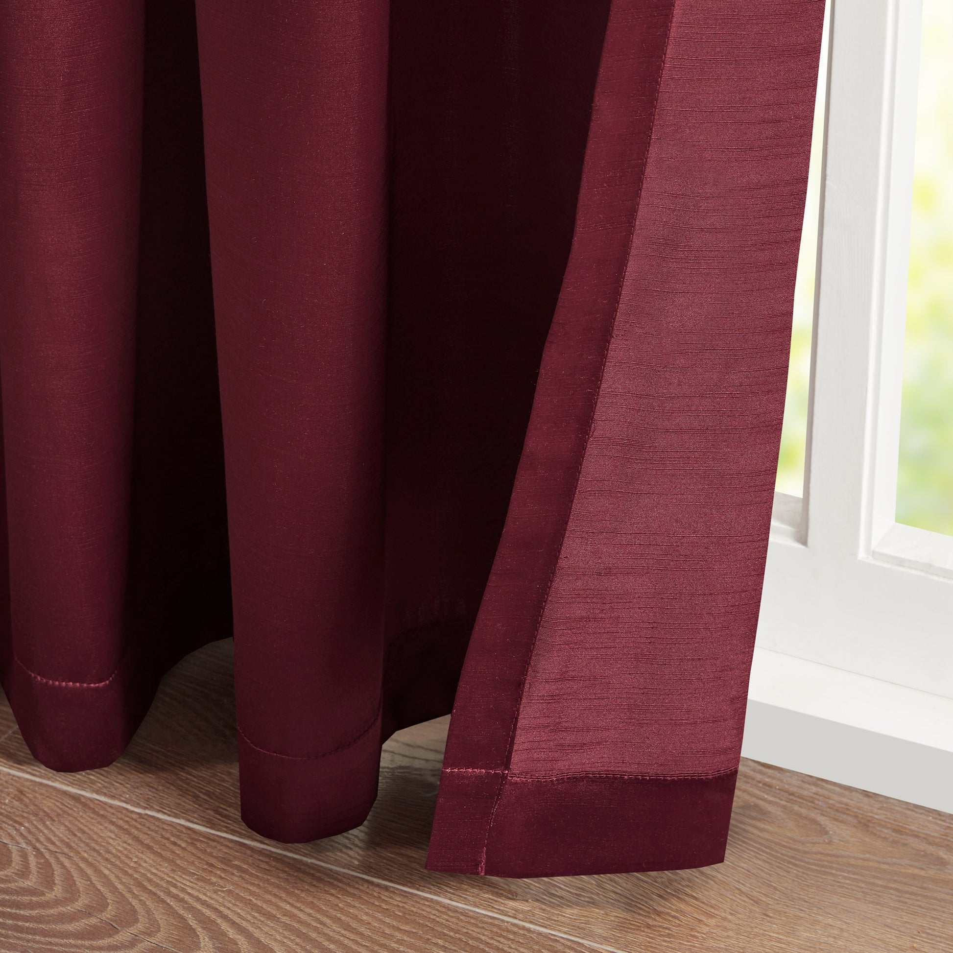 Pleat Curtain Panel With Tieback Only 1 Pc Panel Burgundy Polyester