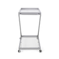 Bar Cart - Silver Glass Metal