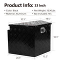 33 Inch Heavy Duty Diamond Plate Aluminum Trailer Tongue Box Pickup Truck Tool Box Storage Organizer With Weather Resistant Seal, Lock & Ke Black 32.5