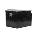 33 Inch Heavy Duty Diamond Plate Aluminum Trailer Tongue Box Pickup Truck Tool Box Storage Organizer With Weather Resistant Seal, Lock & Ke Black 32.5