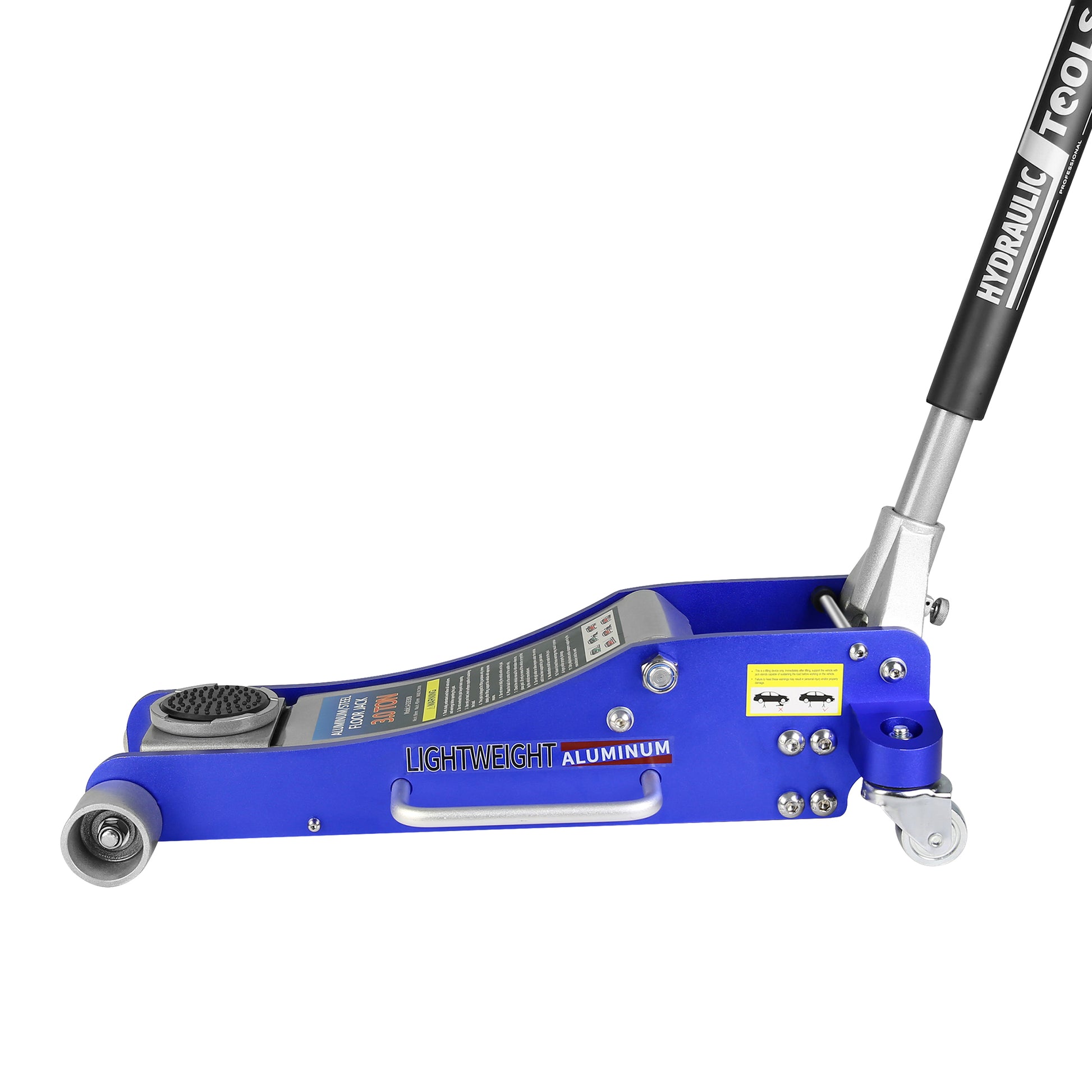 3 Ton Quick Rise Aluminum Floor Jack With Dual Pump Pistons & Reinforced Lifting Arm Blue Aluminum