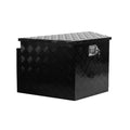 33 Inch Heavy Duty Diamond Plate Aluminum Trailer Tongue Box Pickup Truck Tool Box Storage Organizer With Weather Resistant Seal, Lock & Ke Black 32.5