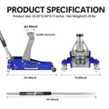 3 Ton Quick Rise Aluminum Floor Jack With Dual Pump Pistons & Reinforced Lifting Arm Blue Aluminum