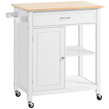 Kitchen Island Cart, Rolling Kitchen Island with white-mdf