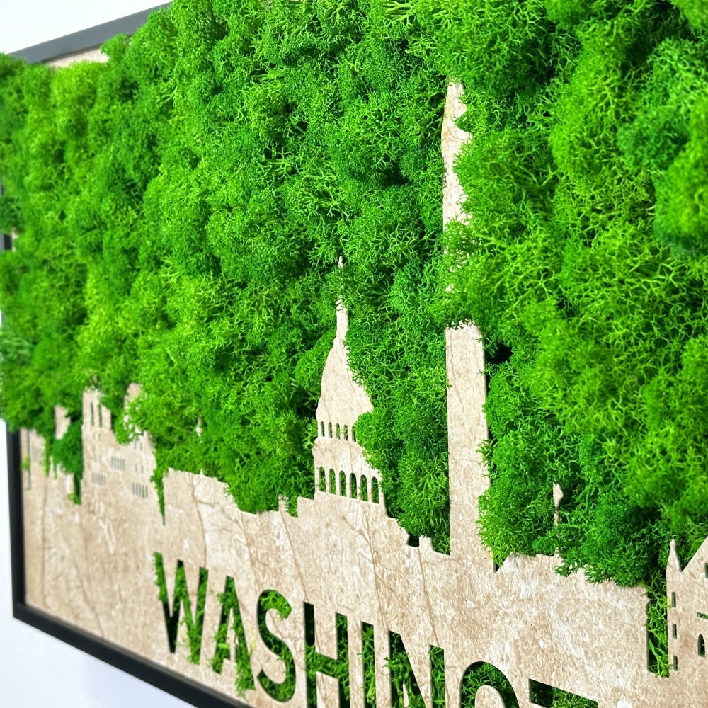 Washington Moss City Silhouette Metal Wall Art green-iron