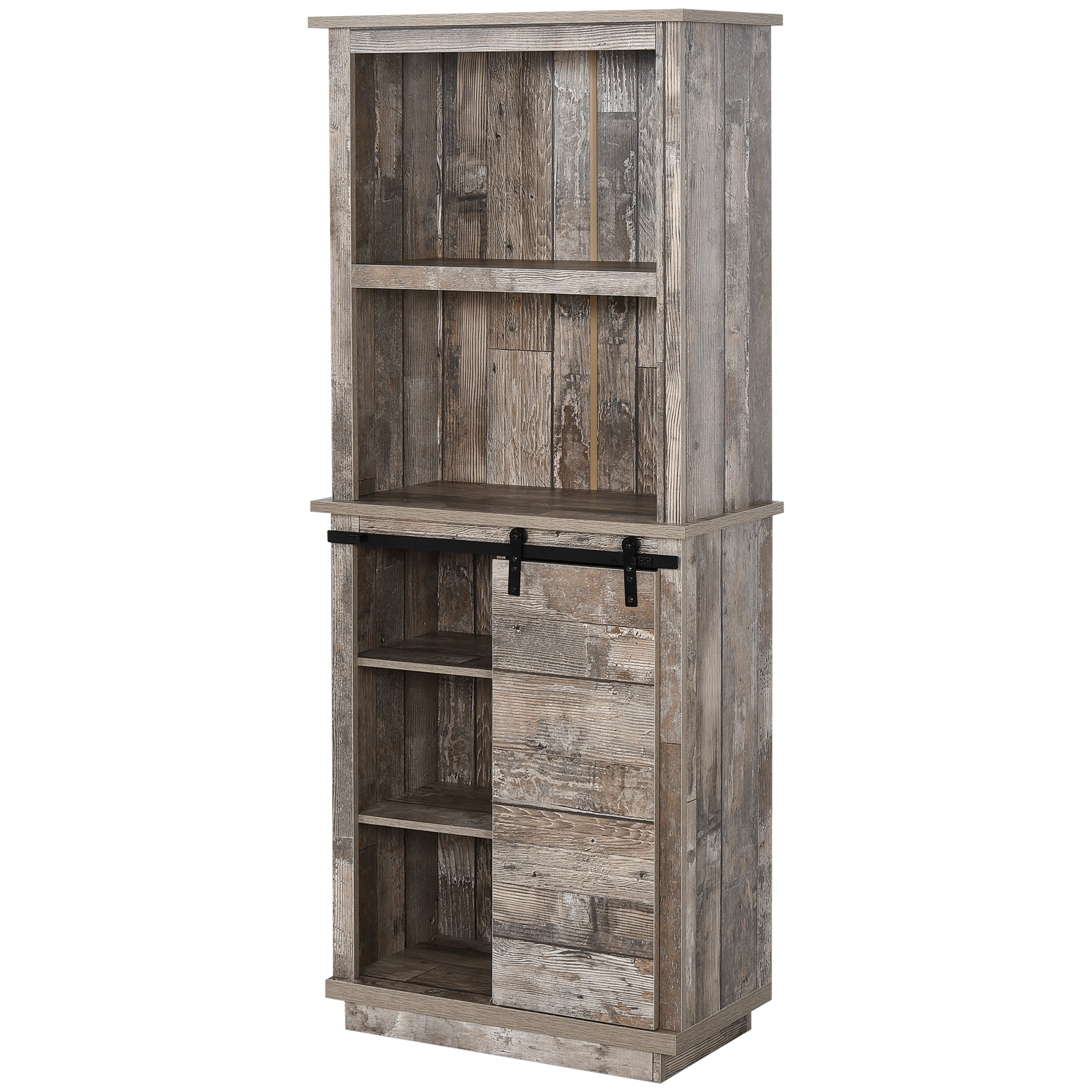 Freestanding Rustic Kitchen Buffet with Hutch,