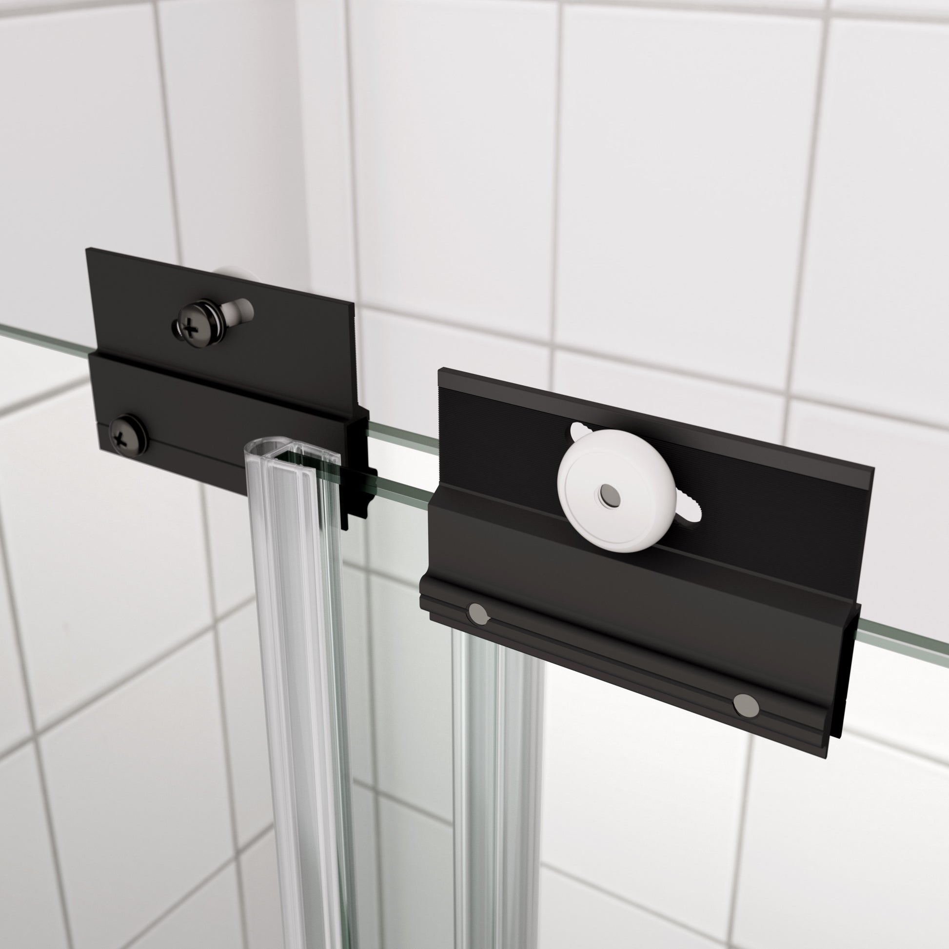 Bathtub Bypass Shower Door, Sliding Door, With 1 4" Tempered Glass And Matted Black Finish 6058 Matte Black Bathroom Aluminium Alloy