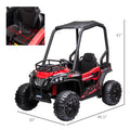 12V Dual Motor Kids Electric Ride On Utv Toy, Batter Powered Truck With Forward And Reverse Function, Headlights, Mp3 Usb Music Connection, Suspension, & Remote Control, Red Red Steel