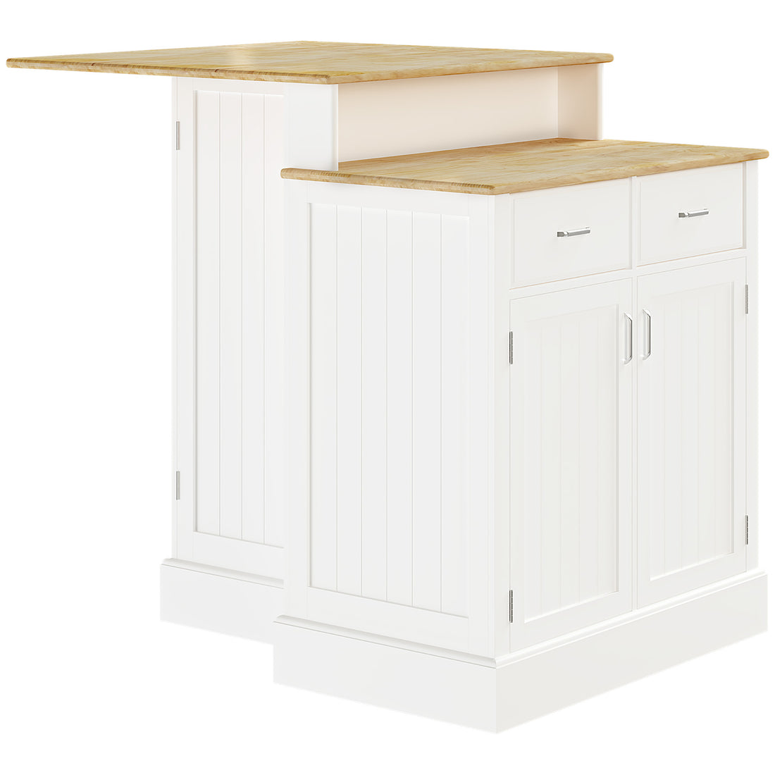 Kitchen Island with Storage Cabinet and 2 Level