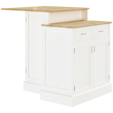 Kitchen Island with Storage Cabinet and 2 Level