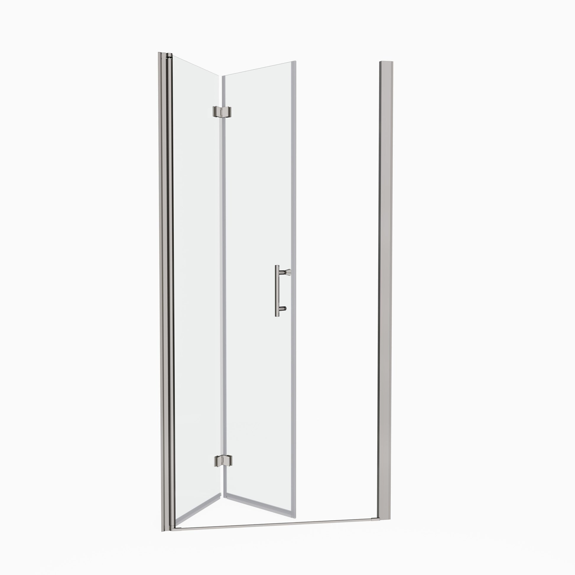 1 3 8" Adjustment,Universal Pivot Shower Door, With 1 4" Tempered Glass Chrome Aluminium Alloy