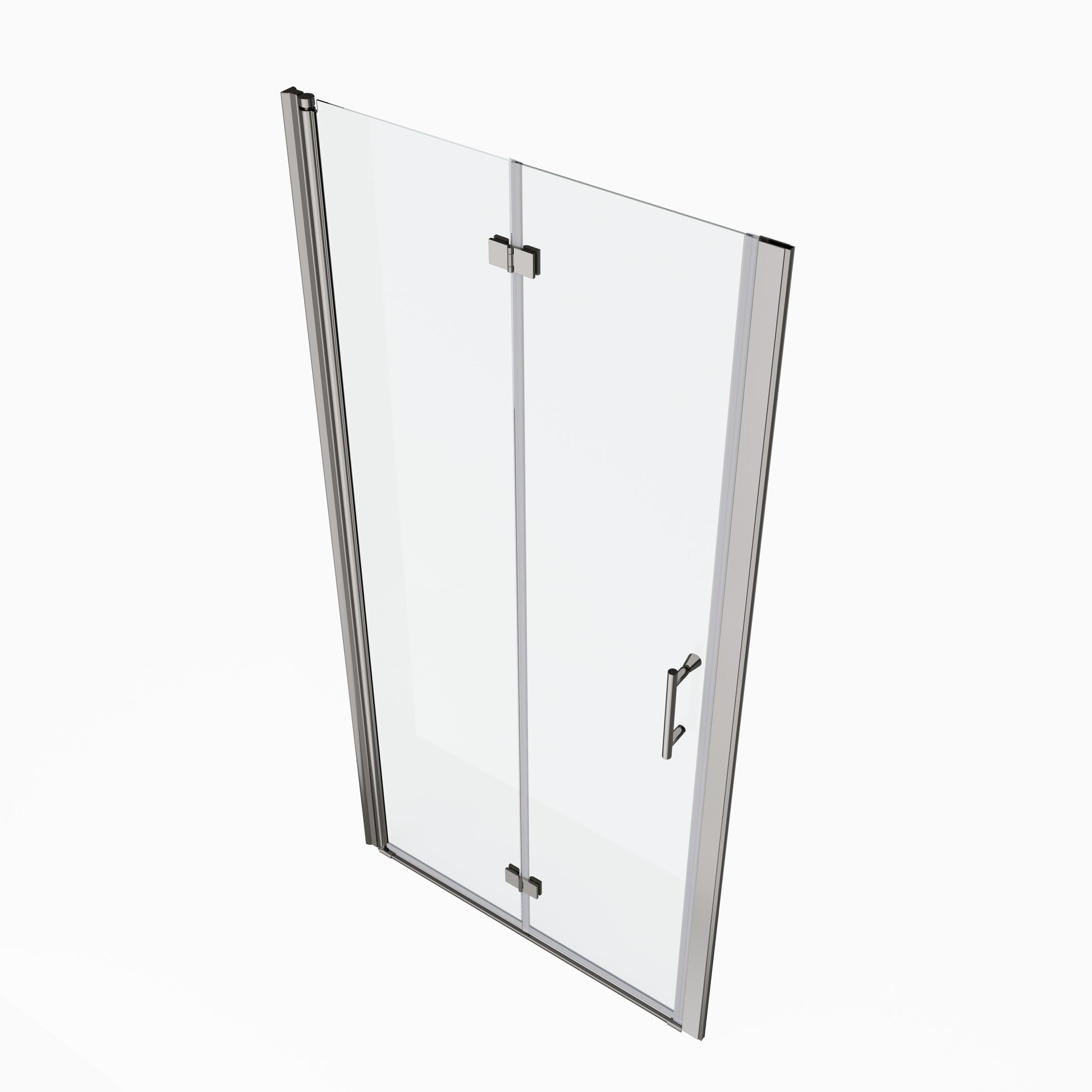 1 3 8" Adjustment,Universal Pivot Shower Door, With 1 4" Tempered Glass Chrome Bathroom Aluminium Alloy