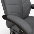Executive Massage Office Chair With 4 Vibration, Computer Desk Chair, Pu Leather Heated Reclining Chair With Adjustable Height, Swivel Wheels, Gray Gray Pu Leather