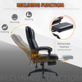 High Back Massage Office Chair With 6 Point Vibration, 5 Modes, Executive Chair, Pu Leather Swivel Chair With Reclining Back, And Retractable Footrest, Black Black Pu