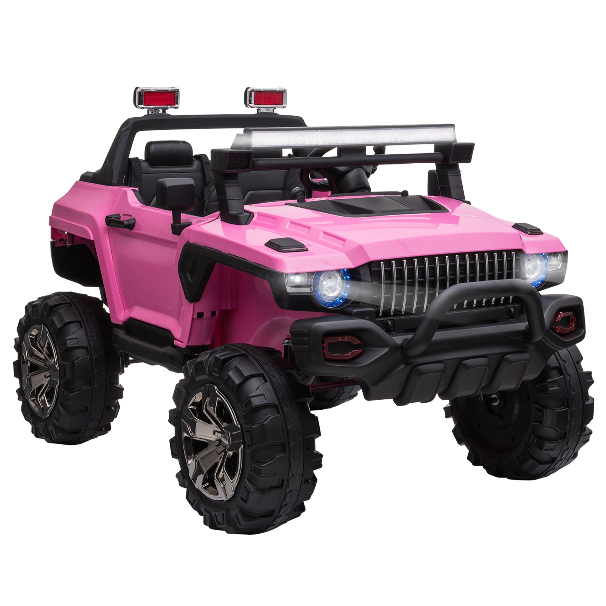 12V Police Car Ride On Truck With Remote Control & Siren, 2 Seater Bat