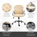 Pu Leather Home Office Chair, Button Tufted Desk