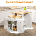 Kitchen Island with Storage Cabinet and 2 Level