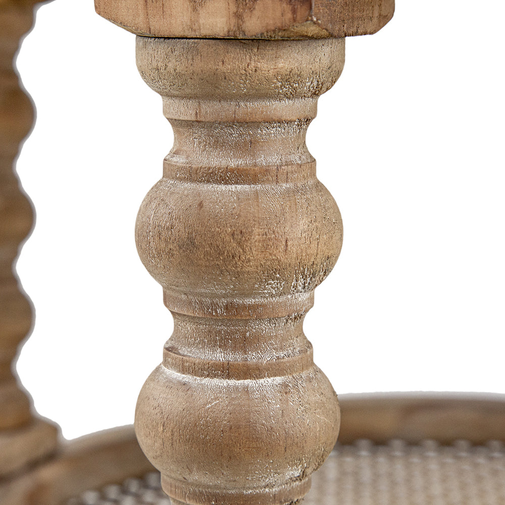 D23.5 x 25" Round 3 Tiered Side Tabel, Natural End brown-wood