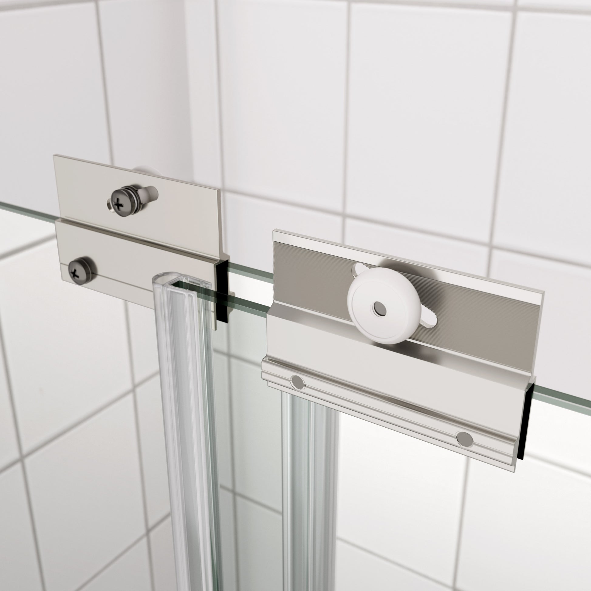 Bypass Shower Door, Sliding Door, With 1 4" Tempered Glass And Polished Finish 6070 Chrome Bathroom Aluminium Alloy