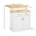 Kitchen Island with Storage Cabinet and 2 Level