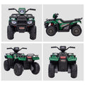12V Kids Atv Battery Operated With Aux Port & Usb, Kids 4 Wheeler With Tough Wear Resistant Tread, Electric Four Wheeler Kids Ride On Car Electric Car, Green Green Steel