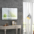 40 X 30 Inch Wall Mirror, Aluminum Frame Rectangular Wall Mirrors Decorative Mirror, 5 Layer Float Technology Mirror For Home Decor, Bathroom, Corner Hangs Horizontal Vertical Black Mdf