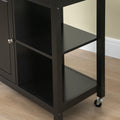 Kitchen Island Cart, Rolling Kitchen Island with black-mdf