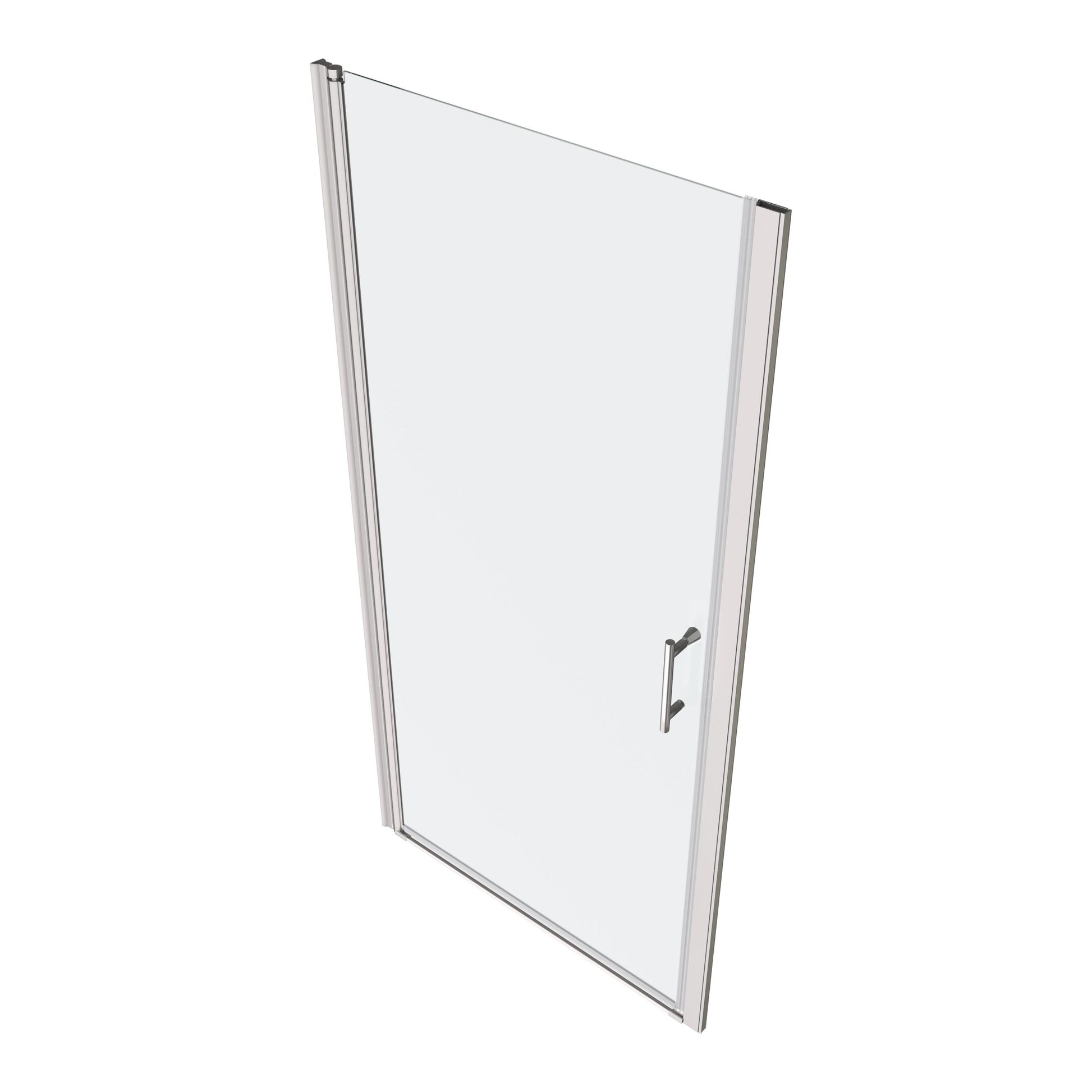 1 3 8" Adjustment,Universal Pivot Shower Door, Open Outside, With 1 4" Tempered Glass Chrome Bathroom Aluminium Alloy