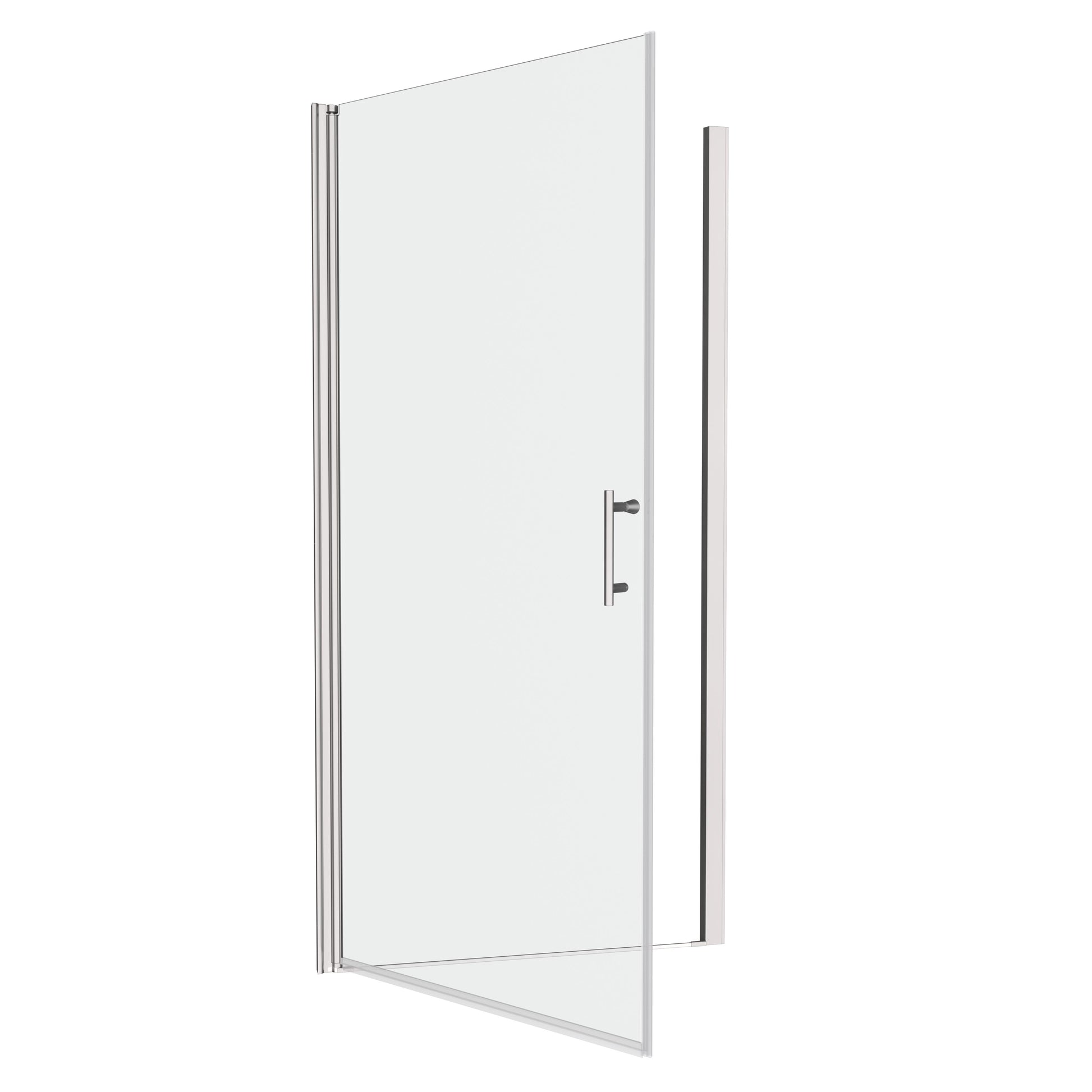 1 3 8" Adjustment,Universal Pivot Shower Door, Open Outside, With 1 4" Tempered Glass Chrome Bathroom Aluminium Alloy