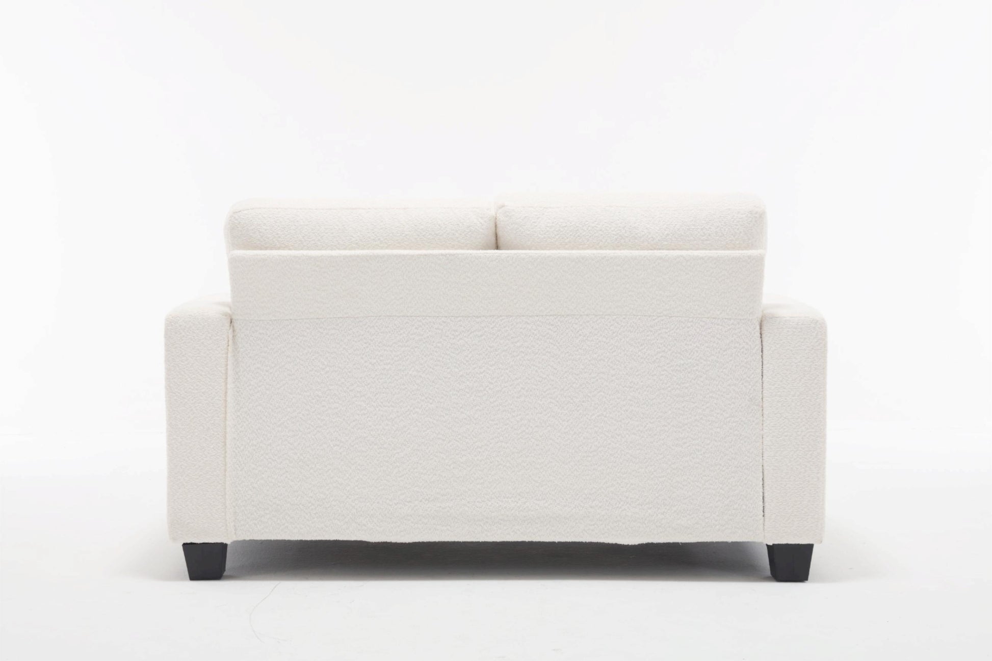 63" Length Modern Loveseat For Living Room, Sofas & Couches With Square Armrest, Removable Back Cushion And 2Pcs Waist Pillow White&Gray Fabric White Wood Primary Living Space Wood 2 Seat