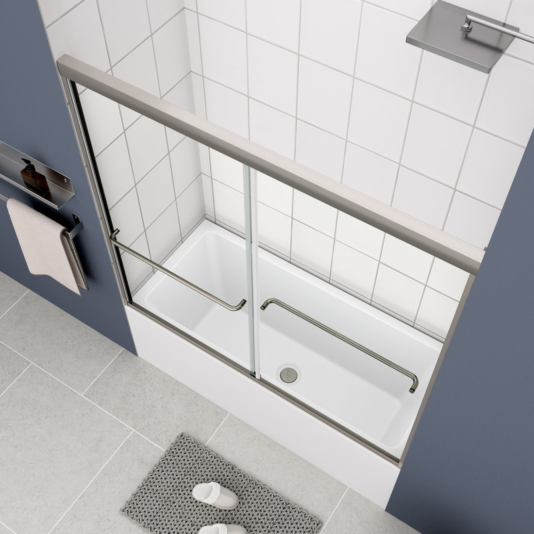 Bathtub Bypass Shower Door, Sliding Door, With 1