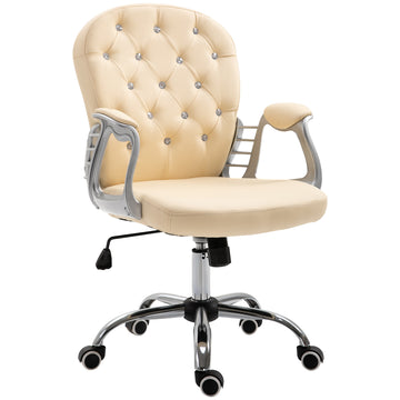 Pu Leather Home Office Chair, Button Tufted Desk