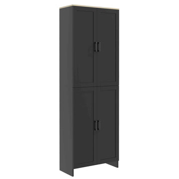 72" Freestanding Kitchen Pantry, 4 Door Storage -