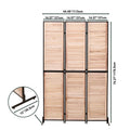3 Panel Room Dividers And Folding Privacy Screen Natural Wooden Room Partitions 6Ft Wall Divider For Room Separation Natural Natural Metal & Wood