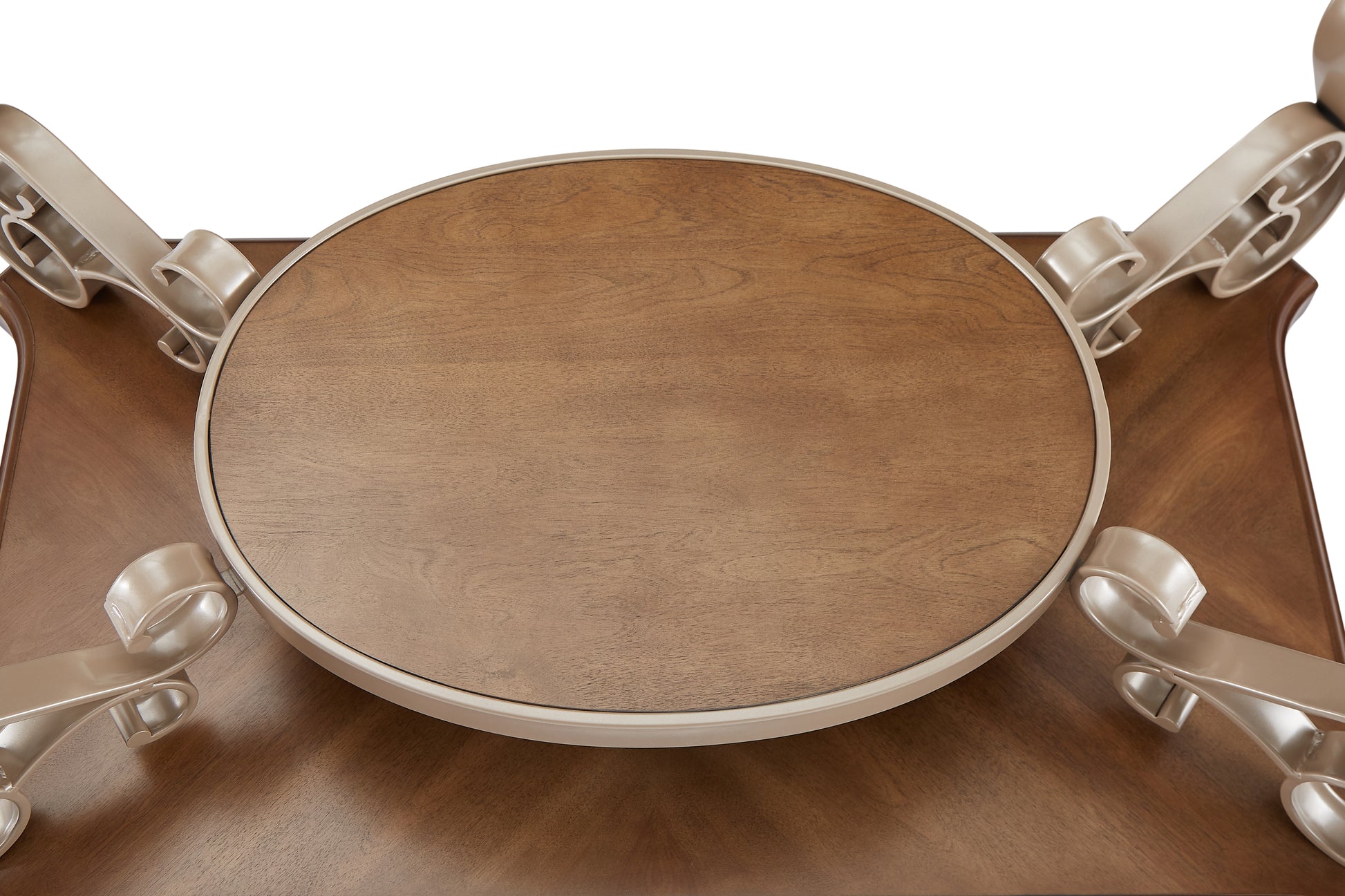 Cocktail Table, Marble Paper Top, Mdf With Birch Veneer Middle Shelf And Bottompowder Coat Finish Metal Legs. 52"Lx32"Wx20 "H Champagne Brown Dining Room American Design Birch Coffee & End Tables Mdf