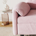 54 Inch Velvet Pink Sofa Sofa Bed Multi Purpose Living Room Retractable Bed Pink Velvet